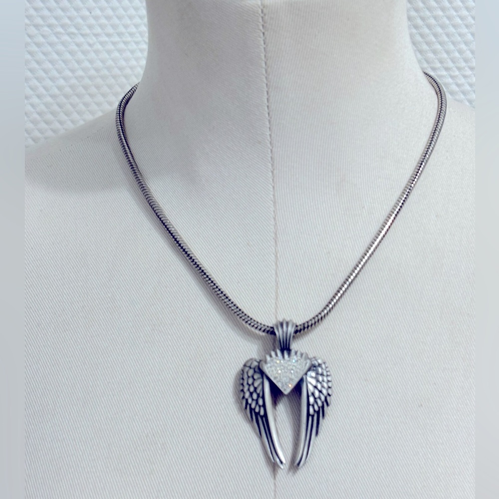 Bico Australia  Jewelry Pewter ‘Wings of Love’ Pendant with chain.